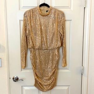 Shein sequins champagne dress